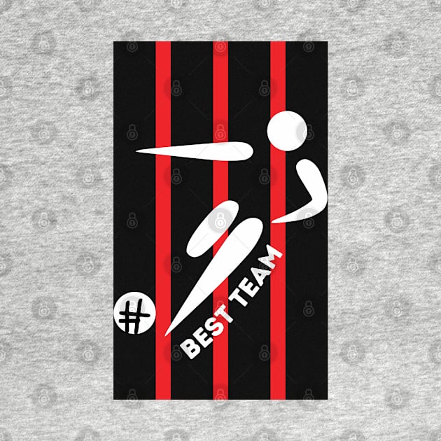 RED BLACK BEST TEAM - Football Player by O.M design